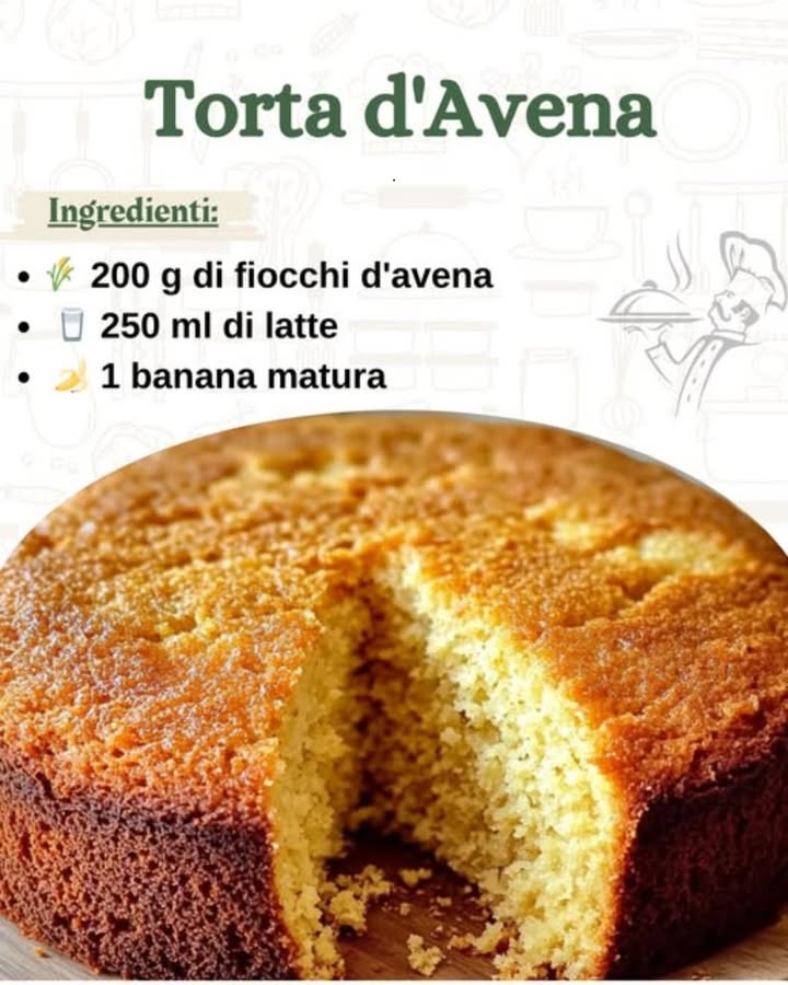 Torta dAvena Morbida e Sana

 Ingredienti per 8-10 porzioni
 200 g di fiocchi davena

拏 250 ml di latte va benissimo anche quello vegetale: soia, avena, mandorla

 1 banana matura facoltativa, dolcifica naturalmente…………RICETTA