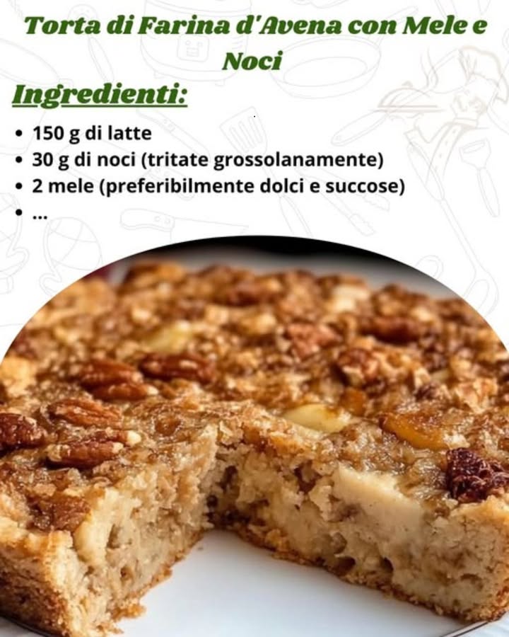 Torta di Avena con Mele e Noci  Senza Farina, Sana e Soffice!

 Ingredienti per una tortiera da 22-24 cm
200 g di fiocchi davena normali o integrali

2 mele dolci Fuji, Golden o Pink Lady 

2 uova 讀
.
.
.
.
.
………………………………………ricetta nel primo  c-o-m-m-e-n-t-o