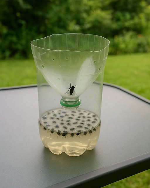 Semplice trappola per mosche e zanzare

100 g di zucchero

60 ml di aceto

120 ml di acqua calda

1 cucchiaino di sale
.
.
.
.
.
.
https://consiglibrillanti.com/trappola-fai-da-te-per…/