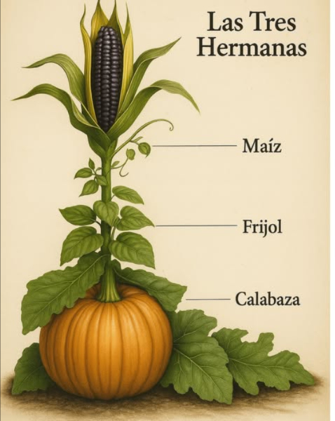 LAS TRES HERMANAS: EL SECRETO AGRÍCOLA DE LOS PUEBLOS INDÍGENAS Mucho antes de la llegada de los fertilizantes y la agricultura moderna, los pueblos indígenas de América ya habían desarrollado un sistema perfecto: el cultivo conjunto de maíz, frijoles y calabaza. Este método, conocido como Las Tres Hermanas, operaba de manera simbiótica: El maíz proporcionaba soporte a los frijoles. 齃 Los frijoles enriquecían la tierra al fijar nitrógeno, beneficiando al maíz. La calabaza, con sus amplias hojas, cubría el suelo, ayudaba a retener la humedad y prevenía el crecimiento de malezas. Un equilibrio natural que es eficiente y sostenible, ideado siglos antes de que la ciencia pudiera explicarlo. Un testimonio de la sabiduría ancestral que aún tiene mucho que enseñarnos en la actualidad.