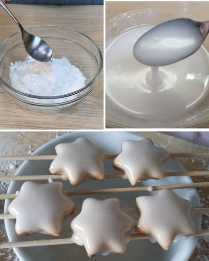 Glassa allacqua facile e veloce 

Ingredienti per la glassa
100 g di zucchero a velo 療
3 cucchiai di acqua tiepida 
Colorante alimentare idrosolubile q.b. 

Per decorare
Biscotti di pasta frolla q.b. 
Zuccherini colorati q.b. 

Preparazione
1 Versa lo zucchero a velo in una ciotolina, eliminando eventuali grumi.
2 Aggiungi lacqua tiepida poco alla volta e mescola con una frusta a mano finché la glassa diventa liscia e densa.
3 Per ricoprire una torta o un plumcake, unisci un altro cucchiaio di acqua per ottenere una consistenza più fluida.
4 Per decorare i biscotti, trasferisci una parte di glassa in unaltra ciotola e aggiungi qualche goccia di colorante fino al tono desiderato.
5 Metti la glassa colorata nei sac à poche e decora i biscotti di pasta frolla, usando uno stecchino per rifinire i bordi.
6 Lascia asciugare i biscotti glassati a temperatura ambiente per tutta la notte, finché la superficie risulta asciutta e compatta.