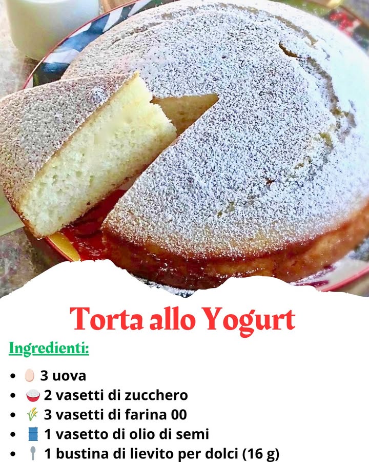 Torta allo Yogurt: Morbida, Leggera e Profumata 拏

La torta allo yogurt è un dolce soffice e genuino, perfetto per ogni momento della giornata. Grazie alla sua consistenza umida e al sapore delicato, è ideale per la colazione, la merenda o come base per torte più elaborate. Laggiunta dello yogurt nellimpasto la rende incredibilmente morbida e conferisce una freschezza unica. Inoltre, è una ricetta pratica e veloce, che non richiede la bilancia, poiché si utilizza direttamente il vasetto dello yogurt per misurare gli ingredienti.

 Ingredienti per uno stampo da 22-24 cm

拏 1 vasetto di yogurt bianco o alla frutta 125 g
 2 vasetti di zucchero
 3 vasetti di farina 00
讀 3 uova a temperatura ambiente
㮝 1 vasetto di olio di semi di girasole
療 1 bustina di lievito in polvere per dolci 16 g
 Scorza grattugiata di 1 limone non trattato facoltativo
 1 cucchiaino di estratto di vaniglia opzionale
 Zucchero a velo per decorare facoltativo

 Preparazione

Preriscalda il forno a 180C in modalità statica. Ungi e infarina uno stampo per torta oppure foderalo con carta da forno per evitare che limpasto si attacchi.

In una ciotola capiente, rompi le uova e montale con lo zucchero utilizzando una frusta elettrica. Lavora il composto per almeno 5 minuti, fino a ottenere una crema chiara e spumosa. Questo passaggio aiuta a incorporare aria, garantendo una torta soffice e leggera.

Aggiungi lo yogurt e lolio di semi, mescolando delicatamente per amalgamare bene gli ingredienti. Per un aroma più intenso, puoi unire la scorza grattugiata di limone e lestratto di vaniglia.

Setaccia la farina con il lievito e incorporali gradualmente al composto, mescolando con movimenti delicati dal basso verso lalto per non smontare limpasto.

Versa limpasto nello stampo preparato, distribuendolo uniformemente con una spatola.
Inforna la torta nel forno già caldo a 180C e lasciala cuocere per circa 35-40 minuti. Per verificare la cottura, inserisci uno stecchino al centro della torta: se esce asciutto, il dolce è pronto.

Togli la torta dal forno e lasciala raffreddare completamente nello stampo prima di sformarla. Per un tocco finale, puoi spolverizzarla con zucchero a velo o decorarla con una glassa al limone per esaltarne ancora di più il sapore.

 Consigli e varianti

Per una versione più soffice, puoi sostituire parte della farina con farina di mandorle o di nocciole, che aggiungeranno una nota dolce e aromatica. Se preferisci una torta più profumata, puoi arricchire limpasto con un pizzico di cannella o qualche goccia di aroma di mandorla.

Questa torta si conserva per 3-4 giorni sotto una campana di vetro o avvolta in pellicola trasparente, mantenendo la sua freschezza e morbidezza. Perfetta da servire con una tazza di tè, caffè o latte, è un dolce versatile che piacerà a tutti.

Prova la torta allo yogurt e lasciati conquistare dal suo profumo delicato e dalla sua incredibile sofficità! Buon dolce! 拏