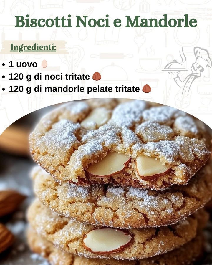 Biscotti Noci e Mandorle: Croccanti e Golosi 

Ingredienti per circa 20 biscotti 讀

1 uovo 讀
120 g di noci tritate 
120 g di mandorle pelate tritate 
150 g di farina 00 
.
.
.
https://consiglibrillanti.com/biscotti-croccanti-noci-e-mandorle/