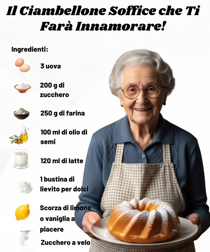 Il ciambellone soffice che conquista al primo morso 

Ingredienti:
 3 uova 讀
 200 g di zucchero 
 250 g di farina 
 100 ml di olio di semi 㮝
 120 ml di latte 拏
 1 bustina di lievito per dolci 
 Scorza di limone o vaniglia a piacere 
 Zucchero a velo q.b. 

Preparazione:
1 Monta le uova con lo zucchero finché diventano chiare e spumose.
2 Aggiungi lolio, il latte e laroma scelto, poi unisci la farina setacciata con il lievito.
3 Versa limpasto in uno stampo per ciambella imburrato e infarinato.
4 Cuoci in forno a 180 C per circa 3540 minuti.
5 Lascia raffreddare e spolvera con zucchero a velo.

Morbido, profumato e perfetto per accompagnare il caffè o una tazza di tè