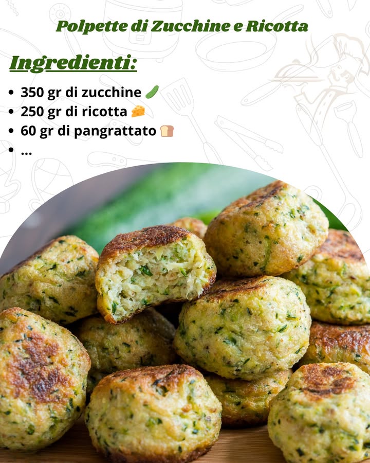 Polpette di Zucchine e Ricotta: Una Ricetta Leggera e Gustosa per Ogni Occasione 勒燎

Ingredienti 
Per preparare circa 15-20 polpette, avrai bisogno di:

350 gr di zucchine 勒

250 gr di ricotta 燎

60 gr di pangrattato 

50 gr di parmigiano grattugiato 燎

3-4 foglie di basilico fresco 

1 uovo 讀

Olio extravergine di oliva q.b. 㮝

Sale q.b. 蓼

Pepe q.b. 

Preparazione: Facile, Veloce e Senza Stress 
1 Prepara le zucchine: Lava le zucchine, rimuovi le estremità e grattugiale con una grattugia a fori larghi. Questo passaggio aiuterà le zucchine a rilasciare lumidità in eccesso, rendendo le polpette più leggere.

2 Unisci la ricotta: In una ciotola, aggiungi le zucchine grattugiate e la ricotta, ben scolata dal siero. La ricotta renderà il composto morbido e cremoso, perfetto per formare delle polpette delicate.

3 Aggiungi il parmigiano: Il parmigiano grattugiato non solo dona sapore, ma aiuta a dare consistenza al composto. Mescola bene per incorporare tutti gli ingredienti.

4 Completa con luovo e il pangrattato: Aggiungi luovo, che legante limpasto, e il pangrattato per assorbire lumidità. Se limpasto risultasse troppo morbido, aggiungi un altro po di pangrattato.

5 Insaporisci con il basilico: Spezzetta le foglie di basilico fresco e aggiungile al composto. Il basilico dona freschezza e profumo alle polpette.

6 Regola di sale e pepe: Non dimenticare di aggiungere sale e pepe a piacere, per arricchire il sapore del piatto.

7 Forma le polpette: Con le mani, prendi piccole porzioni di impasto e forma delle polpettine leggermente schiacciate. Se vuoi, puoi anche dare una forma rotonda o ovale, a seconda della tua preferenza.

8 Cottura in forno: Disponi le polpette su una teglia rivestita di carta forno e condiscile con un filo di olio extravergine di oliva. Cuoci in forno già caldo a 200C per circa 25 minuti, girandole a metà cottura per ottenere una doratura uniforme.

9 Servi e gustale: Quando le polpette sono dorate e croccanti, sfornale e trasferiscile su un piatto da portata. Servile calde o tiepide con uninsalatina fresca per un piatto completo e sano.