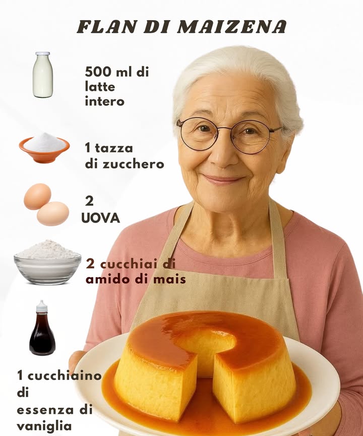 Flan di Maizena 

Un dolce cremoso, facile da preparare e perfetto per ogni momento della giornata. La sua consistenza delicata e il profumo di vaniglia ricordano le ricette di una volta, semplici ma piene di amore.

拏 Ingredienti
500 ml di latte intero 拏
1 tazza di zucchero 
2 uova 讀
2 cucchiai di amido di mais 
1 cucchiaino di essenza di vaniglia 

 Preparazione
1 In una ciotola, sbatti le uova con lo zucchero fino a ottenere un composto chiaro e spumoso.
2 Aggiungi lamido di mais e mescola bene per evitare grumi.
3 Versa lentamente il latte, continuando a mescolare fino a ottenere una crema liscia.
4 Aggiungi lessenza di vaniglia e amalgama.
5 Cuoci il composto a fuoco basso, mescolando continuamente, finché non si addensa leggermente.
6 Versa il flan in uno stampo caramellato e cuoci a bagnomaria nel forno preriscaldato a 180C per circa 45 minuti.
7 Lascia raffreddare completamente e metti in frigorifero per almeno 3 ore prima di sformarlo.