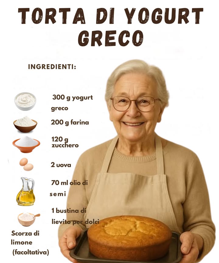 Torta allo Yogurt Greco 

Ingredienti
300 g yogurt greco 北
200 g farina 
120 g zucchero 
2 uova 讀
70 ml olio di semi 㮝
1 bustina di lievito per dolci 療
Scorza di limone facoltativa 

Preparazione
1 In una ciotola unisci yogurt, zucchero e uova, mescolando fino a ottenere un composto liscio.
2 Aggiungi lolio di semi e incorpora la farina setacciata con il lievito, mescolando con calma.
3 Profuma limpasto con la scorza di limone se ti piace un tocco fresco.
4 Versa in uno stampo imburrato e cuoci in forno a 170C per circa 3540 minuti.
5 Lascia raffreddare e gusta una torta semplice, morbida e perfetta per ogni momento della giornata.