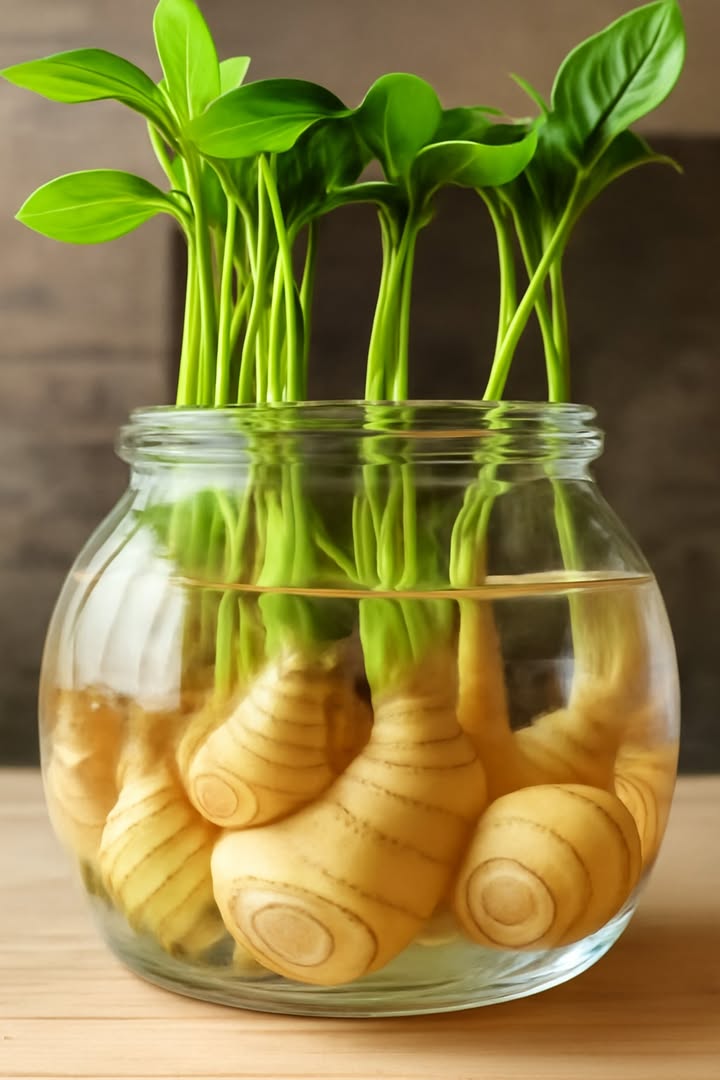 Ingwer im Glas: So gehts 
1 Frische Knolle mit sichtbaren Augen wählen
2 In Stücke schneiden, Schnittstellen antrocknen lassen
3 Glas mit wenig Wasser füllen, Stücke einsetzen Augen nach oben
4 Auf sonnige Fensterbank stellen
5 Wasser alle paar Tage wechseln
6 Nach 12 Wochen: erste Triebe und Wurzeln sichtbar
7 Optional in Erde umsetzen für schnelleres Wachstum
8 Erde leicht feucht halten, Sonne geben, nach Monaten ernten
 Ergebnis: Frischer Ingwer aus eigener Mini-Farm  einfach, dekorativ und praktisch.