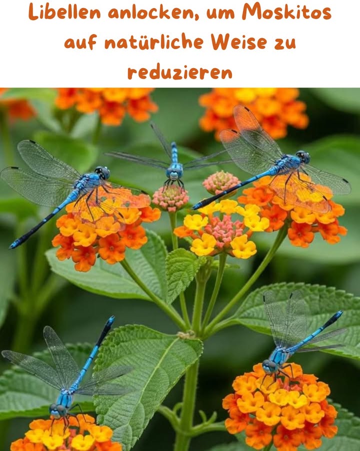 Libellen anlocken, um Mücken auf natürliche Weise zu reduzieren 

Libellen leisten im Garten wertvolle Arbeit: Sie können täglich eine große Menge an Mücken vertilgen. Mit einem kleinen Wasserbereich und den richtigen Pflanzen lässt sich ihre Anwesenheit fördern und gleichzeitig die Biodiversität unterstützen.

 Die Rolle der Libellen
Dank ihrer Wendigkeit und ihres scharfen Sehvermögens fangen sie zahlreiche fliegende Insekten. Auch ihre aquatischen Larven ernähren sich von Mückenlarven  so entsteht eine doppelte natürliche Kontrolle.

 Einen einladenden Lebensraum gestalten
Ein Teich mit flachen Ufern und Wasserpflanzen bietet den Larven ideale Bedingungen. Nektarpflanzen und Ruhezonen ergänzen diesen Lebensraum. Auf Pestizide sollte unbedingt verzichtet werden, um das ökologische Gleichgewicht zu bewahren.

 Pflanzen, die Libellen schätzen
 Schmetterlings-Seidenpflanze Asclepias tuberosa
 Purpur-Wasserdost Eutrochium purpureum
 Raue Rudbeckie Rudbeckia hirta
 Sumpf-Seidenpflanze Asclepias incarnata
 Gemeine Schafgarbe Achillea millefolium
 Wiesen-Salbei Salvia pratensis
 Sonnenhut Echinacea spp.
 Goldrute Solidago spp.
 Lavendel Lavandula spp.
 Indianernessel Monarda spp.
 Prachtscharte Liatris spicata
 Astern Aster spp.

 Die Kombination dieser Pflanzen mit einem Wasserbereich schafft einen idealen Lebensraum für Libellen und sorgt für einen ausgewogenen, angenehmen Garten.