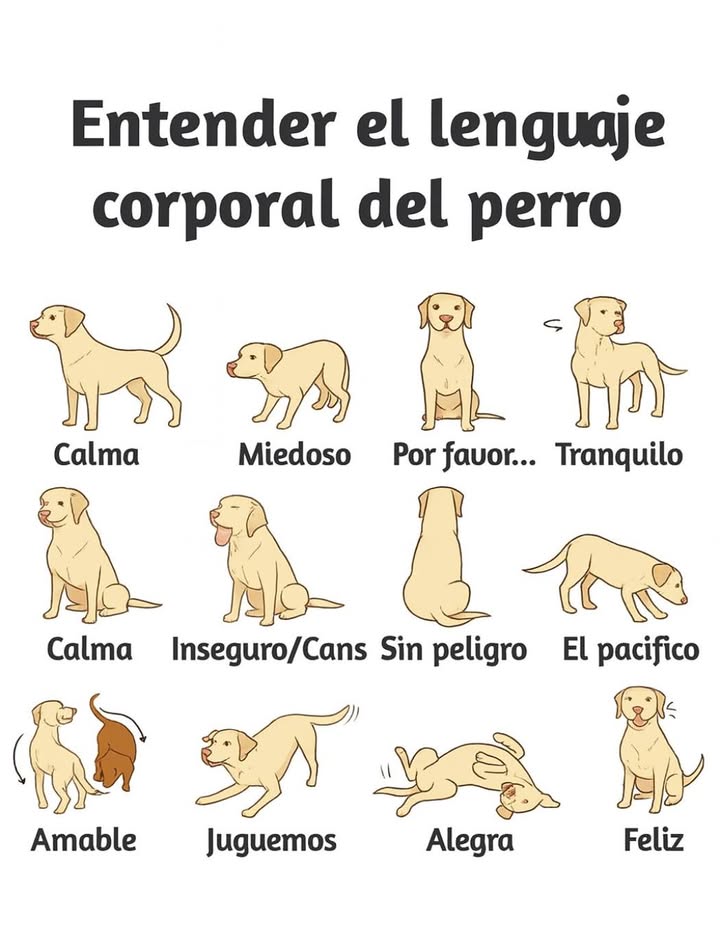 Entender el lenguaje corporal del perro 

Conocer las señales corporales de un perro es clave para fortalecer el vínculo y garantizar su bienestar. La postura, la cola, las orejas y la expresión facial revelan su estado emocional y sus intenciones. Un perro atento mantiene la cola en alto y las orejas erguidas; uno temeroso se encoge y baja la cabeza; un perro tranquilo muestra movimientos suaves y relajados; mientras que un perro feliz mueve la cola y adopta posturas abiertas y juguetonas. Interpretar correctamente estos gestos permite actuar con respeto y empatía, generando confianza y seguridad mutua.
#LenguajeCorporal #PerroFeliz  #OrejasErguidas