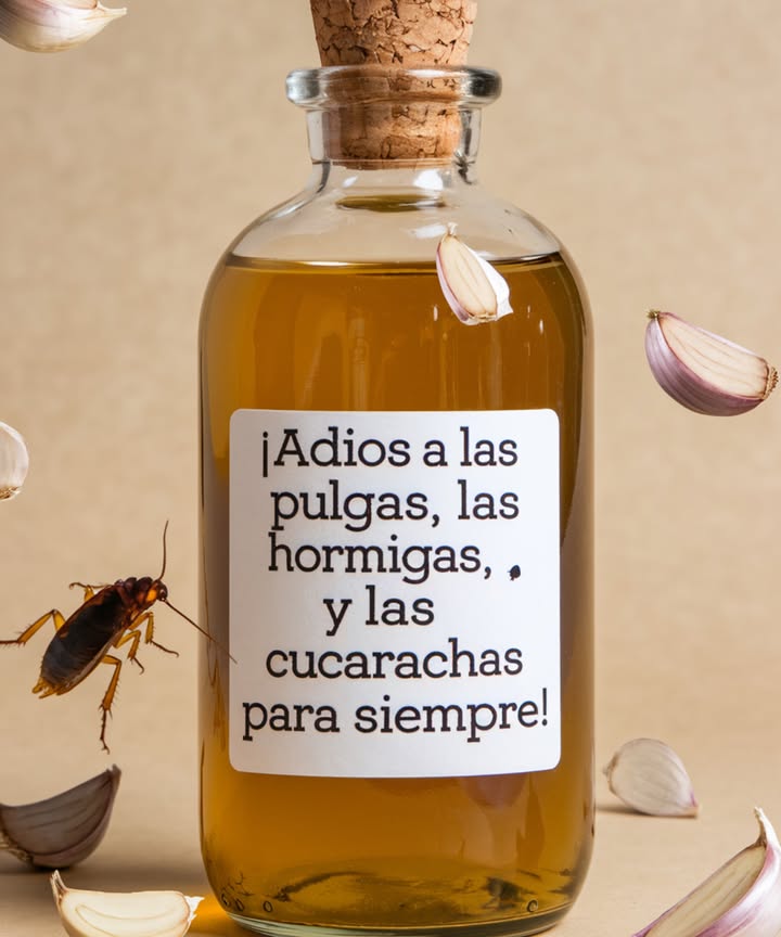 荒 Despídete de las pulgas, hormigas y cucarachas para siempre!   

Te presentamos un remedio casero, natural y altamente efectivo para rociar en toda tu casa.   

 Ingredientes mágicos:  
 1 taza de detergente líquido  
 2 tazas de alcohol o vinagre de manzana  
 2 cucharadas de clavos de olor  
 1/4 de taza de agua  

 Preparación:  
1 Hierve el agua, añade los clavos y deja infusionar durante 10 minutos.  
2 En otro recipiente, mezcla el detergente con el alcohol o vinagre.  
3 Una vez que la infusión esté fría, añádela a la mezcla.  
4 Vierte todo en un pulverizador y agita suavemente.  

 Modo de uso:  
 Rocía en esquinas, marcos de puertas, ventanas y áreas vulnerables.  
 Repite la aplicación con frecuencia para mantener alejadas las plagas.  
 Mantén tu hogar limpio para prevenir infestaciones. 
 
 Resultado: Un hogar fresco, saludable y protegido con un truco natural hecho en casa. 什