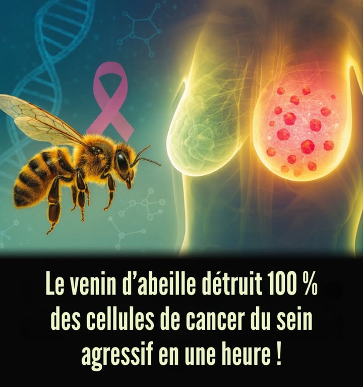 Des chercheurs australiens ont découvert que la mélittine, une molécule présente dans le venin dabeille , est capable de détruire 100 % des cellules de carcinome mammaire agressif  y compris les types triple négatif et HER2-enrichi  en moins dune heure .

 Les cellules saines demeurent entièrement intactes.
Cette avancée marque un tournant majeur vers des thérapies anticancéreuses plus ciblées et moins toxiques. 

#VeninDAbeille #RechercheContreLeCancer #DécouverteMédicale