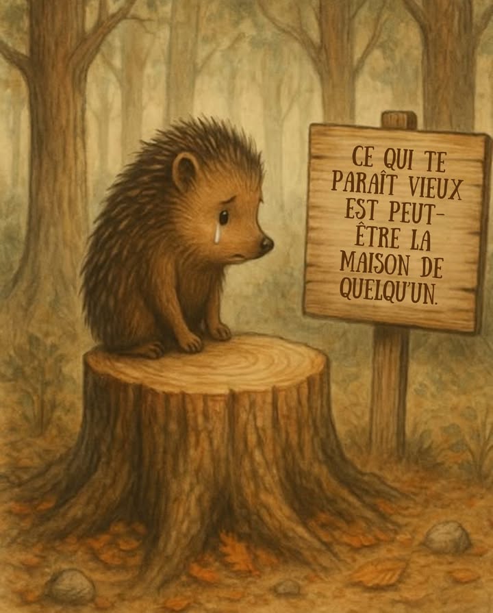 Il avait trouvé refuge dans la cavité dun vieux chêne Jusquà ce que le bruit dune scie efface tout. Ce que lon coupe sans y penser était la maison dun être vivant, paisible et discret. Pensons aux petites vies invisibles avant de détruire lirremplaçable.