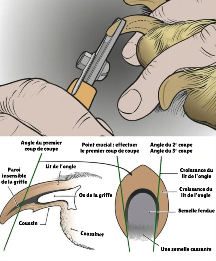Comment couper les griffes de ton chien en toute sécurité 

Maintenir les griffes de ton chien à la bonne longueur est essentiel pour sa santé et son confort. Une coupe correcte évite la douleur, les déformations des pattes et les troubles de la marche.

 Outil adapté
Utilise un coupe-griffes spécialement conçu pour animaux, avec des lames tranchantes et sûres.

 Angle de coupe
Procède par petites coupes progressives, en biais, en évitant la partie sensible le lit de la griffe pour prévenir tout saignement ou inconfort.

領 Repérer les zones
Identifie la partie dure, le lit de la griffe et los interne afin de ne couper que ce qui est nécessaire.

 Soin après la coupe
Lime délicatement les bords pour éviter les éclats et vérifie régulièrement létat des griffes pour quelles restent saines.

 Un entretien régulier à la maison favorise le bien-être et léquilibre naturel de ton compagnon.