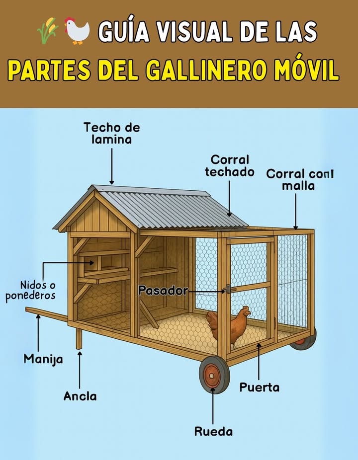 Gallinero Móvil: Práctico y Funcional para Criar Gallinas 

El gallinero móvil es una estructura versátil que permite criar gallinas de forma segura y eficiente, brindándoles protección y acceso al exterior. Está diseñado con techo de lámina para resguardar del sol y la lluvia, nidos o ponederos cómodos para la postura de huevos y un corral con malla que garantiza ventilación y seguridad.

Su manija y ruedas facilitan el desplazamiento por diferentes áreas del terreno, evitando el desgaste del pasto y favoreciendo la fertilización natural del suelo. Además, su ancla asegura la estabilidad incluso en días ventosos.

Una solución práctica y sostenible que integra bienestar animal, cuidado del medio ambiente y producción doméstica de huevos frescos cada día 讀
#GallineroMóvil #CriarGallinas #JardineríaSostenible