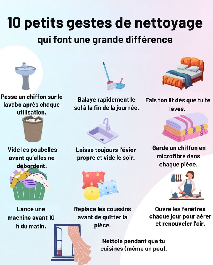 10 petits gestes de nettoyage