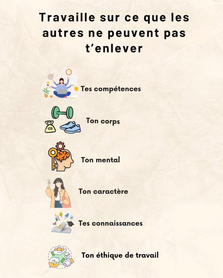 Renforce ce qui dépend uniquement de toi.