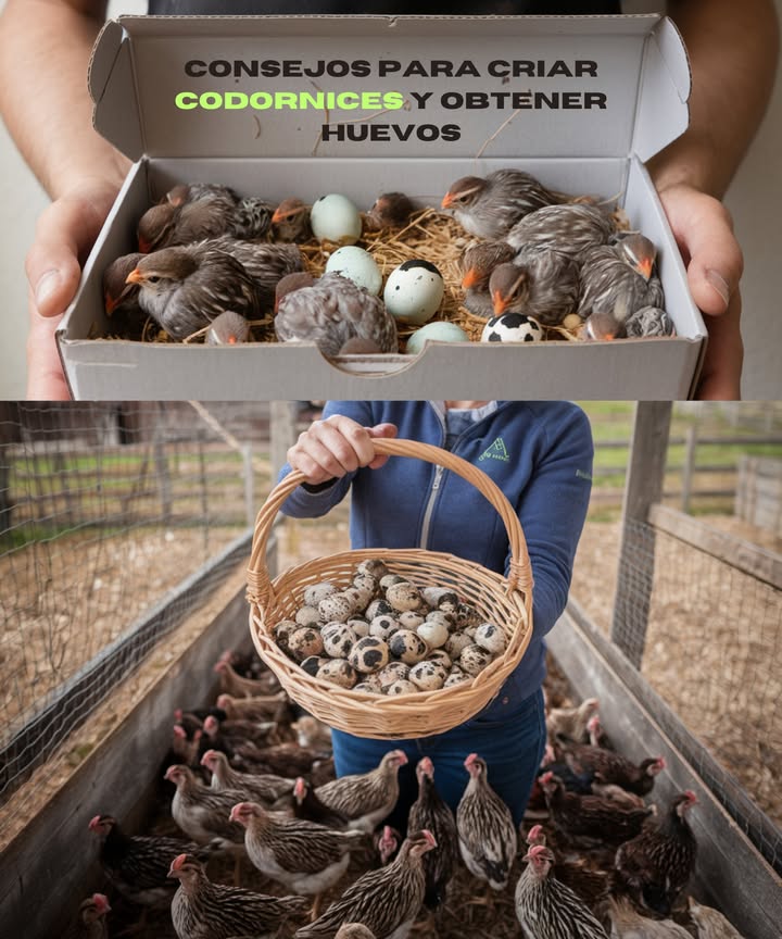 Guía y consejos para criar Codornices y obtener huevos
1. Ventajas de criar codornices
o Ocupan menos espacio y consumen menos alimento que las gallinas.
o Son altamente productivas, poniendo hasta 300 huevos al año.
o Los huevos son un manjar apreciado en varios países.
2. Requisitos básicos
o Espacio mínimo de 1 m por ave para evitar hacinamiento.
o Jaulas cerradas con techo impermeable para protegerlas de escapes y humedad.
o Alimentación rica en proteínas 20%: alimento comercial, arroz hervido, frutas y verduras.
o Suplemento de calcio con cáscaras de huevo o conchas trituradas.
o Iluminación de 14-16 horas diarias, natural o artificial.
3. Cuidados necesarios
o Mantener las jaulas limpias y secas para prevenir enfermedades.
o Proporcionar cajas nido con heno o virutas de madera para comodidad.
o Garantizar un ambiente seguro, con flujo de aire y aislamiento del ruido.
o Vigilar señales de estrés o enfermedad como letargo o plumas erizadas.
4. Razas recomendadas
o Codorniz japonesa: Alta productividad de huevos.
o Codorniz de botón: Menor productividad, pero fácil de manejar.
5. Producción de huevos
o Comienzan a poner a las 6-8 semanas de vida.
o Ponen entre 150 y 300 huevos al año.
o La producción disminuye después de los 9 meses.
6. Consideraciones adicionales
o Limitar el espacio de agua y comida para evitar peleas entre ellas.
o Recolectar los huevos diariamente para mantener la limpieza y evitar daños.
o Es posible criar hasta 6 codornices en el espacio de una gallina.