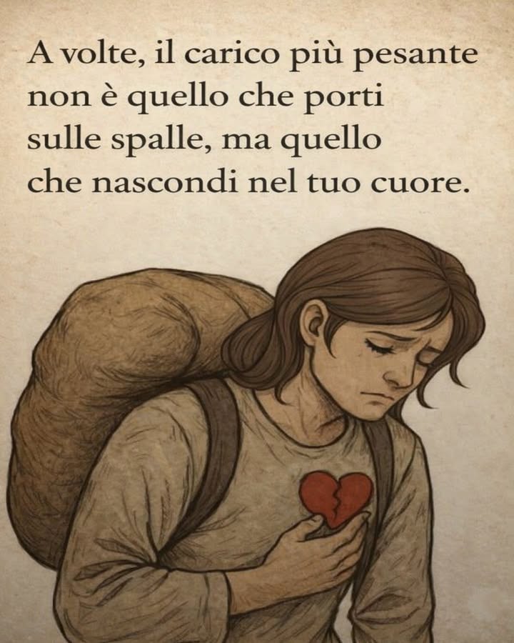 Il peso invisibile 

A volte ciò che ci affatica di più non è ciò che si vede, ma ciò che portiamo dentro. Le emozioni non espresse possono diventare un carico silenzioso che influenza il nostro benessere.

 易 Riconoscere le emozioni
Prendere consapevolezza di ciò che si prova è il primo passo per alleggerire il peso interiore. Dare un nome alle emozioni aiuta a comprenderle meglio.

  Esprimere ciò che si sente
Scrivere o parlare con qualcuno di fiducia permette di liberare ciò che resta nascosto. Anche pochi minuti al giorno possono fare la differenza.

  Prendersi cura di sé
Attività semplici come camminare, respirare profondamente o ritagliarsi momenti di pausa aiutano a ristabilire equilibrio e calma.

 欄 Accettare il supporto
Condividere il proprio stato con gli altri non è segno di debolezza, ma di consapevolezza. Il confronto porta spesso sollievo e nuove prospettive.

Alleggerire ciò che si porta nel cuore richiede tempo e gentilezza verso sé stessi, ma ogni piccolo passo contribuisce a ritrovare serenità e forza interiore.