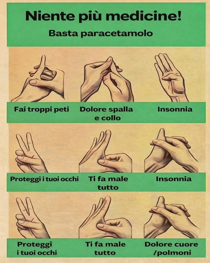 Digitopressione: sollievo naturale con le mani 

Alcuni punti delle mani sono collegati a diverse funzioni del corpo e possono essere stimolati con semplici pressioni. Queste tecniche possono contribuire al benessere generale in modo pratico e naturale.

 Digestione: massaggiare il pollice con una pressione moderata può aiutare a ridurre fastidi legati alla digestione.
 Dolore a spalle e collo: esercitare una pressione tra pollice e indice aiuta a sciogliere le tensioni muscolari accumulate.
 Insonnia: stimolare delicatamente le dita favorisce il rilassamento e prepara il corpo al riposo.
 Affaticamento visivo: massaggiare le falangi può contribuire ad alleviare la stanchezza degli occhi.
 Dolori diffusi: lavorare sul centro del palmo con movimenti circolari aiuta a distendere tutto il corpo.
 Tensione toracica: una leggera pressione sulla base del pollice può favorire una respirazione più libera.

Integrare queste semplici tecniche nella routine quotidiana può sostenere il rilassamento e aiutare il corpo a ritrovare equilibrio in modo naturale.