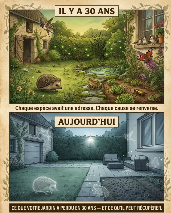 Il y a trente ans, le jardin moyen en France abritait des hérissons qui traversaient la pelouse à la tombée de la nuit, des hirondelles qui nichaient sous le toit du garage, des vers luisants qui sallumaient le long de la haie en juin, des crapauds qui patrouillaient les massifs après la pluie et des moineaux qui se disputaient les miettes sur la terrasse du petit-déjeuner.

Ce jardin existe encore. Mais il est vide.

Le hérisson dEurope a perdu près de 70 % de ses effectifs en France en vingt ans selon les estimations des réseaux naturalistes. La cause principale nest pas un prédateur  cest la fragmentation. Les clôtures en dur, les grillages sans passage, les murets continus ont découpé le territoire en parcelles étanches. Un hérisson a besoin de parcourir deux à trois kilomètres chaque nuit pour se nourrir. Un jardin clos de toutes parts est une prison, pas un habitat. Découper une ouverture de 13  13 cm au bas dune clôture suffit à reconnecter un quartier entier.

Lhirondelle rustique a perdu une part significative de ses effectifs en France depuis les années 1990. Elle niche dans les granges, les garages, les étables  des bâtiments qui étaient ouverts en permanence il y a trente ans. Aujourdhui, les granges sont rénovées en lofts, les garages sont automatisés, les étables sont fermées. Lhirondelle revient chaque avril au même nid  et trouve une porte close. Une ouverture de 10 cm laissée en permanence de mars à septembre rétablit le site.

Le ver luisant Lampyris noctiluca a quasiment disparu des jardins périurbains. La cause est mesurée : la lumière artificielle. La femelle émet une lueur verte au ras du sol pour attirer le mâle en vol. Un seul lampadaire ou une seule applique de jardin noie ce signal dans un bain de photons parasites. Le mâle ne trouve plus la femelle. La reproduction sarrête. Éteindre les lumières extérieures entre 22h et 6h de mai à septembre suffit à restaurer le signal.

Le crapaud commun Bufo bufo revient chaque printemps à la mare où il est né pour se reproduire. Si cette mare a été comblée, bétonnée ou asséchée  il ny a pas de plan B. Le crapaud tourne en rond sur le parking qui a remplacé la mare et meurt écrasé. Creuser un point deau permanent de 2 m dans un coin du jardin, même sans poisson, rétablit le cycle en deux à trois ans.

Le moineau domestique Passer domesticus a perdu environ 60 % de ses effectifs en milieu urbain en France depuis les années 1990 daprès les suivis du MNHN. La cause est double : disparition des cavités de nidification rénovation des façades, isolation extérieure, fermeture des coffres de volets et effondrement des insectes nécessaires à lalimentation des poussins. Un nichoir à moineau ouverture de 32 mm et un carré de pelouse non traitée fournissent le logement et la nourriture.

Le papillon Paon du jour, la petite tortue et le vulcain  trois papillons qui visitaient tous les jardins de France  sont devenus rares dans les zones périurbaines. La cause remonte à la chenille : ces trois espèces pondent exclusivement sur lortie. Un jardin sans ortie est un jardin sans ces trois papillons. Laisser un mètre carré dorties dans un coin suffit.

Les abeilles solitaires  osmies, andrènes, collètes  ont besoin de deux choses : du sol nu et compact pour creuser leurs galeries, et des fleurs de mars à octobre. Un jardin entièrement paillé, désherbé et planté de géraniums stériles ne fournit ni lun ni lautre. Un carré de terre nue exposé au sud et trois mètres de haie fleurie rétablissent le site de nidification et le garde-manger.

Le carabe doré Carabus auratus, le coléoptère vert métallique qui courait entre les rangs de légumes la nuit, a été éliminé par les insecticides granulaires et le labour profond. Ses larves se développent dans les dix premiers centimètres du sol  un seul traitement au métaldéhyde anti-limaces tue les carabes qui mangeaient les limaces. Supprimer les granulés anti-limaces et pailler les rangs au lieu de labourer permet au carabe de revenir en deux saisons.

Le constat nest pas abstrait. Chaque espèce disparue avait une adresse  votre toit, votre haie, votre pelouse, votre mare, votre mur. Chaque cause est identifiable. Chaque solution est à portée de main, ne coûte presque rien et fonctionne en moins de trois ans.

Le jardin de votre enfance na pas été détruit par une catastrophe. Il a été vidé par une accumulation de petites décisions  clôture étanche, porte fermée, lumière allumée, ortie arrachée, mare comblée. Chacune de ces décisions se renverse.

#JardinPerdu #BiodiversitéDuJardin #HérissonDeFrance #VerLuisant #RamenezLaVie