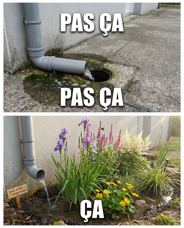 Les gouttières raccordées directement au tout-à-légout, cest de leau de pluie propre envoyée dans un tuyau avec les eaux usées. Pas un litre infiltré, pas une racine abreuvée, pas un degré de fraîcheur gagné  juste un transfert immédiat de leau la plus pure qui tombe sur la maison vers le réseau le plus saturé de la ville. Chaque orage surcharge un système qui na pas été conçu pour recevoir leau de tous les toits en même temps.

Les jardins de pluie au pied des descentes de gouttière, cest autre chose. Là où un propriétaire débranche sa gouttière du réseau et dirige leau vers un petit bassin planté de 2 à 4 m au pied du mur, chaque averse nourrit le jardin au lieu de saturer légout. Leau sinfiltre en quelques heures, les plantes la filtrent, le sol la stocke  et le réseau municipal respire.

Le problème est arithmétique. Un toit de 100 m reçoit 800 à 1 000 mm de pluie par an en France métropolitaine  soit entre 80 000 et 100 000 litres par an. Cest léquivalent de 80 à 100 cubes de mille litres. Cette eau tombe propre  elle na traversé ni le sol ni la rue. Elle ne contient ni hydrocarbures, ni métaux lourds, ni matières fécales. Mais le système dassainissement la traite comme une eau usée parce quelle arrive dans le même tuyau. Dans les communes en réseau unitaire un seul réseau pour les eaux usées et les eaux pluviales  encore majoritaire dans les centres-villes anciens en France, chaque orage dilue les eaux usées, surcharge la station dépuration et déclenche des déversements directs deaux usées non traitées dans la rivière. Leau de pluie propre qui tombe sur votre toit aggrave la pollution de la rivière  parce que le tuyau mélange tout.

Le jardin de pluie coupe ce circuit. Leau de la gouttière est déviée vers un bassin peu profond 20 à 30 cm de creux creusé dans le jardin au pied du mur, rempli dun substrat drainant mélange de sable, de compost et de terre et planté despèces qui tolèrent à la fois linondation temporaire et la sécheresse entre deux épisodes  carex, iris des marais, géranium vivace, eupatoire, salicaire, astilbe, heuchère, graminées ornementales. Leau saccumule dans le bassin pendant la pluie rétention visible de quelques centimètres et sinfiltre dans les heures suivantes. Aucune eau natteint le réseau. Le jardin boit ce que le tuyau recevait.

La conception prend une heure de réflexion. Identifier la descente de gouttière la plus proche dune zone plantable  pied de façade, bordure de terrasse, coin de pelouse. Creuser un bassin de 2 à 4 m sur 20-30 cm de profondeur. Remplir de 10 cm de substrat drainant au fond gravier recouvert de sable grossier. Combler avec un mélange terre-compost-sable un tiers de chaque. Planter les espèces adaptées  toujours des vivaces capables de supporter des pieds dans leau pendant quelques heures puis une sécheresse de deux semaines.

La connexion à la gouttière est la partie la plus simple. Couper la descente de gouttière à 20-30 cm du sol. Raccorder un coude orienté vers le jardin de pluie. Leau tombe directement dans le bassin à chaque épisode pluvieux. Un trop-plein un tuyau au niveau supérieur du bassin raccordé au réseau ou dirigé vers la pelouse évacue les excédents lors des épisodes exceptionnels  le jardin de pluie nest pas dimensionné pour absorber 100 % de tous les épisodes, mais il absorbe 80 à 90 % des pluies courantes.

Le premier bénéfice est souterrain. Leau infiltrée dans le jardin de pluie recharge la nappe superficielle  celle qui nourrit les puits, les sources et les arbres du quartier. En milieu urbain imperméabilisé, la nappe baisse parce que leau de pluie est envoyée dans les tuyaux au lieu de descendre dans le sol. Chaque jardin de pluie est un point de recharge  modeste individuellement, significatif quand il se multiplie à léchelle dun quartier.

Le deuxième bénéfice est visible. Le pied de la descente de gouttière  habituellement une zone triste de béton éclaboussé et de mousses  devient un massif de vivaces luxuriantes qui bénéficient dun arrosage gratuit et régulier. Les plantes de jardin de pluie sont parmi les plus vigoureuses du jardin parce quelles reçoivent de leau à chaque épisode sans effort. Les iris, les salicaires et les eupatoires fleurissent abondamment de mai à septembre. Le jardin de pluie nest pas un sacrifice esthétique  cest souvent le plus beau coin du jardin.

Le troisième bénéfice est collectif. Chaque mètre cube deau détourné du réseau est un mètre cube de moins à transporter, à pomper, à traiter et à rejeter. Les communes qui encouragent le débranchement des gouttières  subventions, accompagnement technique, programmes  déconnexion des eaux pluviales   constatent une réduction mesurable des surverses en cas dorage. La ville de Douai a lancé un programme de déconnexion des gouttières dans les quartiers en réseau unitaire  chaque maison participante réduit la charge du réseau de plusieurs dizaines de mètres cubes par an.

Le coût dun jardin de pluie domestique : entre 50 et 200 euros de matériaux substrat, plants, raccord de gouttière. Un après-midi de travail. Aucun entretien spécifique  les plantes se débrouillent. Aucune pompe. Aucune énergie. Le retour sur investissement est immédiat  les plantes poussent dès la première saison, le réseau est soulagé dès la première pluie.

Leau qui tombe sur votre toit na rien à faire dans un égout. Elle a quelque chose à faire dans votre sol  et le chemin entre les deux tient dans un coude de gouttière et un carré de terre.

#JardinDePluie #DéconnexionPluviale #EauDePluie #GestionÀLaSource #VillePerméable