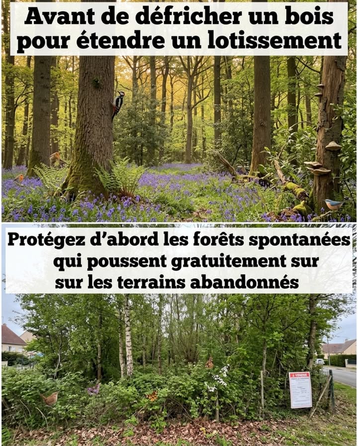 Avant de défricher un bois pour étendre un lotissement, valorisez dabord les friches boisées qui se sont installées toutes seules sur les terrains abandonnés.

La France perd chaque année des hectares de forêt ancienne et de boisements matures au profit de lurbanisation  des lisières de bois grignotées par les lotissements, des bosquets rasés pour les ronds-points, des haies centenaires arrachées pour les raccordements de voirie. Chaque arbre mature abattu pour un projet daménagement est un capteur de carbone, un producteur doxygène, un climatiseur naturel et un immeuble à biodiversité dont le remplacement prendra trente à cinquante ans  si quelquun le plante, ce qui nest jamais garanti.

Pendant ce temps, des milliers dhectares de friches boisées existent sur les terrains abandonnés de chaque commune  danciennes parcelles agricoles envahies par les saules, les bouleaux, les frênes et les ronces depuis dix, vingt ou trente ans. Ces friches boisées spontanées ne sont ni entretenues, ni cartographiées, ni valorisées  elles sont traitées comme du  terrain en friche  dans les documents durbanisme, classées en zone constructible et menacées de défrichement au prochain projet. Personne ne les regarde comme des forêts en devenir  parce quelles ne ressemblent pas encore à une forêt.

CE QUE LA FRICHE BOISÉE PRODUIT DÉJÀ :

Une friche boisée de dix ans sur un ancien champ est un écosystème jeune mais fonctionnel. Les saules, les bouleaux et les frênes pionniers atteignent 5 à 8 mètres en dix ans  assez pour créer un couvert forestier fermé qui ombrage le sol, retient lhumidité, abrite les oiseaux et commence à produire du bois mort au sol. Les ronces forment un sous-bois impénétrable qui protège les jeunes semis de chêne et de charme transportés par les geais contre les chevreuils et les lapins  la ronce est la pouponnière de la forêt de demain.

Le stockage de carbone dune friche boisée de dix ans est de 3 à 8 tonnes de CO2 par hectare et par an  comparable à une jeune plantation forestière mais sans aucun coût de plantation, de clôture ni dentretien. La friche boisée est une forêt gratuite  elle se plante toute seule, se protège toute seule et stocke du carbone toute seule.

La biodiversité dune friche boisée de dix ans est déjà significative. Les suivis ornithologiques montrent entre 15 et 30 espèces doiseaux nicheurs dans les friches boisées périurbaines  fauvettes, pouillots, troglodytes, rouges-gorges, pics, mésanges, grives. Les insectes pollinisateurs trouvent les ronces en fleur de juin à août source majeure de nectar en milieu boisé, les lianes de clématite en juin et les premières floraisons de lierre sur les troncs pionniers en octobre. Les amphibiens colonisent les dépressions humides qui se forment naturellement dans les friches non drainées. Les hérissons, les belettes et parfois les renards sinstallent dans les fourrés.

La filtration de leau. Le sol dune friche boisée de dix ans est structuré par les racines des arbres pionniers  linfiltration est de cinq à dix fois supérieure à celle du sol de la parcelle agricole adjacente labourée. Chaque hectare de friche boisée absorbe entre 3 000 et 8 000 m deau de pluie par an au lieu de les envoyer vers le réseau pluvial.

Le refroidissement. Un hectare de friche boisée en milieu péri-urbain abaisse la température de lair de 2 à 4C dans un rayon de 100 mètres en été  un îlot de fraîcheur naturel qui bénéficie gratuitement aux quartiers adjacents. La ville qui rase sa friche boisée pour construire un lotissement supprime le seul espace de refroidissement du quartier  et les habitants du lotissement allumeront leur climatisation en juillet sans savoir que leur fraîcheur a été bétonnée.

POURQUOI LA FRICHE BOISÉE EST MENACÉE :

Le statut juridique est le problème. Une friche boisée de dix ans nest pas une forêt au sens du Code forestier  elle nest pas inscrite au cadastre comme bois, elle nest pas soumise au régime forestier et elle nest pas protégée par les dispositions de défrichement. Dans les documents durbanisme, elle est classée en zone naturelle N si la commune a pris soin de la protéger  mais elle est souvent classée en zone à urbaniser AU si la commune la considère comme un terrain en friche à valoriser. Le passage de  friche  à  parcelle constructible  se décide lors de la révision du PLU  un moment où le citoyen peut intervenir par une observation écrite lors de lenquête publique.

Le regard culturel est lautre problème. Une friche boisée ne ressemble pas à un parc  elle est dense, enchevêtrée, parfois jonchée de déchets anciens les friches attirent les dépôts sauvages. Les élus et les habitants la voient comme un espace  en friche   un terme péjoratif qui signifie  inutilisé et improductif . Renommer la friche boisée en  forêt spontanée  ou en  boisement naturel  dans les documents et les communications change la perception  ce nest plus un terrain abandonné, cest un écosystème en formation.

CE QUE CHAQUE COMMUNE PEUT FAIRE :

Cartographier les friches boisées. Chaque commune possède des parcelles boisées spontanément depuis dix à trente ans  anciennes terres agricoles, anciens jardins ouvriers, anciennes emprises ferroviaires, anciens terrains militaires. Les identifier sur le cadastre, mesurer leur surface et leur âge approximatif les photos aériennes historiques de lIGN, accessibles en ligne sur Remonter le temps, montrent létat de chaque parcelle à chaque décennie depuis les années 1950.

Les protéger dans le PLU. Classer les friches boisées de plus de dix ans en zone naturelle N lors de la prochaine révision du PLU  ce classement interdit la construction et protège le boisement. Si la commune a besoin de terrain constructible, le classer en EBC Espace Boisé Classé  un classement plus fort qui interdit le défrichement même en zone constructible.

Les valoriser comme espace de nature. Ouvrir un sentier de lisière le long de la friche boisée sans pénétrer le cœur  le cœur doit rester inaccessible pour la faune, installer un panneau pédagogique, organiser des sorties naturalistes. La friche boisée visible et comprise par les habitants est une friche défendue  la friche invisible est une friche rasée.

Les laisser vieillir. Une friche boisée de dix ans est un bosquet. Une friche boisée de trente ans est une jeune forêt. Une friche boisée de cinquante ans est une forêt secondaire avec des arbres matures, des cavités de nidification et du bois mort au sol. Le plus grand service que la commune puisse rendre à sa friche boisée est de ne rien faire  pas de nettoyage, pas délagage, pas de sentier au cœur, pas de  mise en valeur  par éclaircissage. La nature fait le travail gratuitement et mieux que nimporte quel paysagiste  à condition quon lui laisse le temps.

La friche boisée au bout de la rue nest pas un terrain vague. Cest une forêt qui a dix ans davance sur nimporte quelle plantation  et qui na coûté ni un euro de plant, ni un euro de clôture, ni un euro de main-dœuvre. Le seul investissement nécessaire est le classement en zone N lors du prochain PLU  vingt minutes de rédaction pour protéger trente ans de croissance.

La forêt la plus productive de la commune est celle que personne na plantée.

#FrichesBoisées #ForêtSpontanée #ZéroArtificialisation #ProtégerLesFriches #NatureEnVille